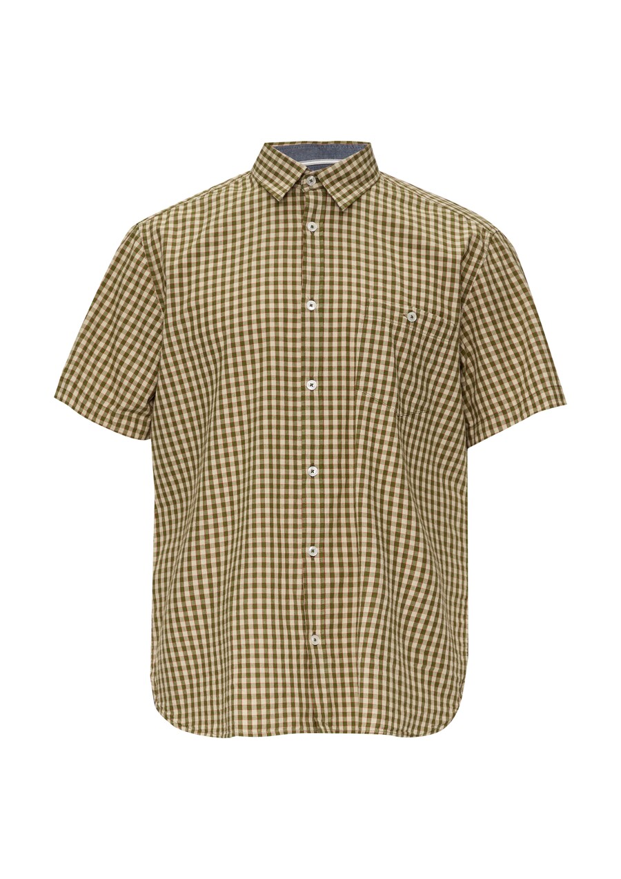 

Клетчатая рубашка s.Oliver Regular fit Button Up Shirt, оливковый