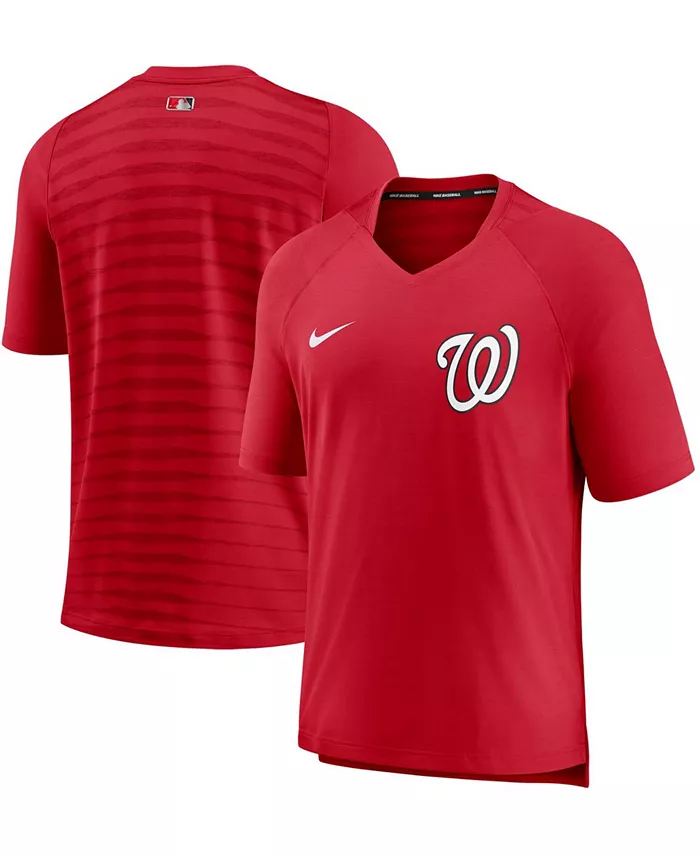 

Мужская красная футболка Washington Nationals Authentic Collection Pregame Performance с V-образным вырезом Nike