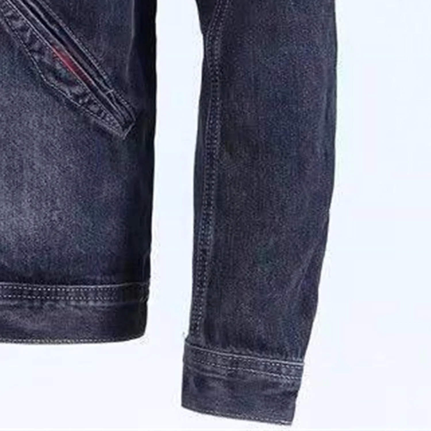 Мужская куртка джинсовая ретро винтаж Regular Fit Trucker Generic, черный — фото 3