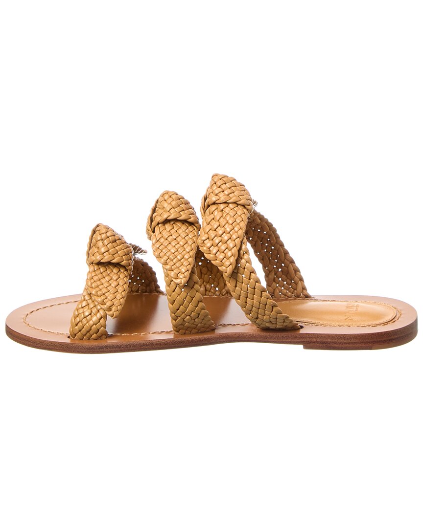 Alexandre Birman Lolita Braided Leather Sandal, коричневый — фото 2