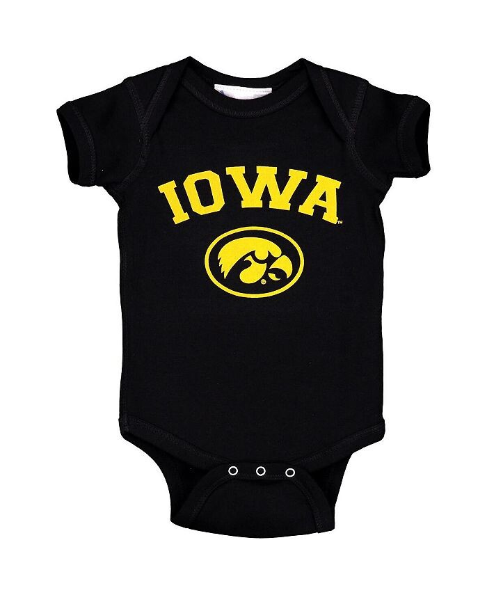 

Черный боди с аркой и логотипом Iowa Hawkeyes для мальчиков и девочек для новорожденных Two Feet Ahead, черный