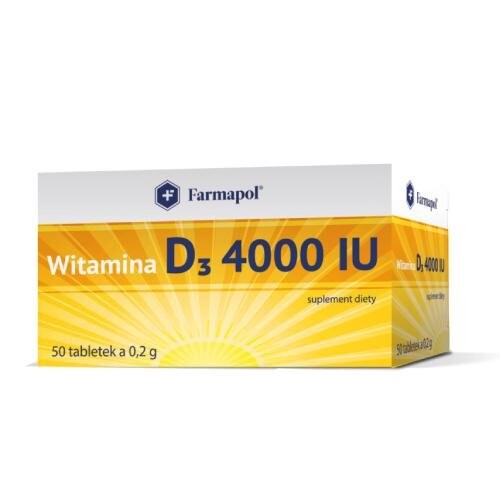 

Farmapol, Витамин D3 4000 Форте большие дозы маленькие таблетки, 50 шт.