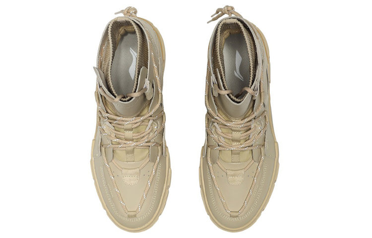 Кеды (WMNS) Li-Ning Counterflow Hi 'Triple Beige', хаки — фото 4