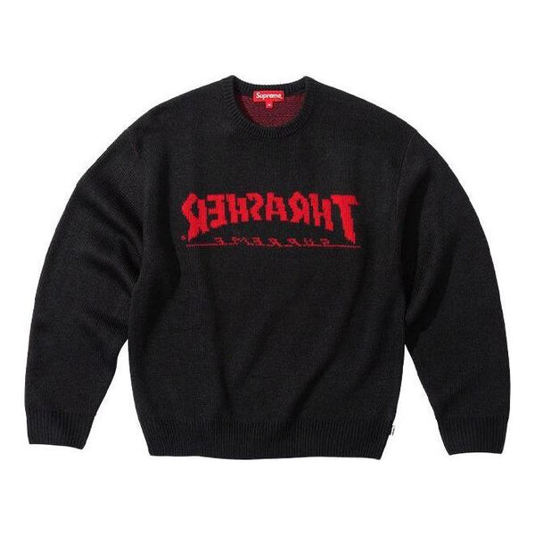 

Свитер x thrasher sweater 'black red' Supreme, черный