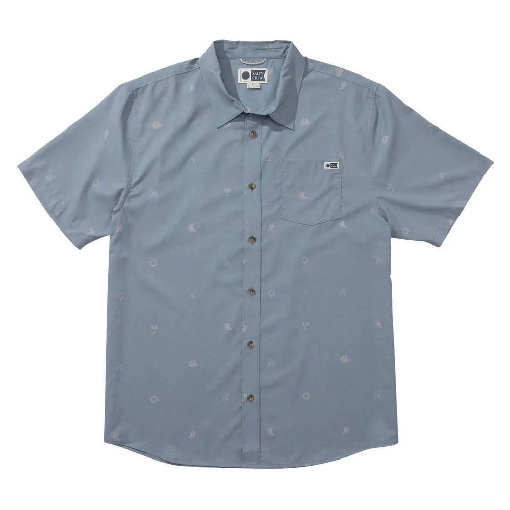 

Рубашка с коротким рукавом Salty Crew Micro vibes tech woven, синий