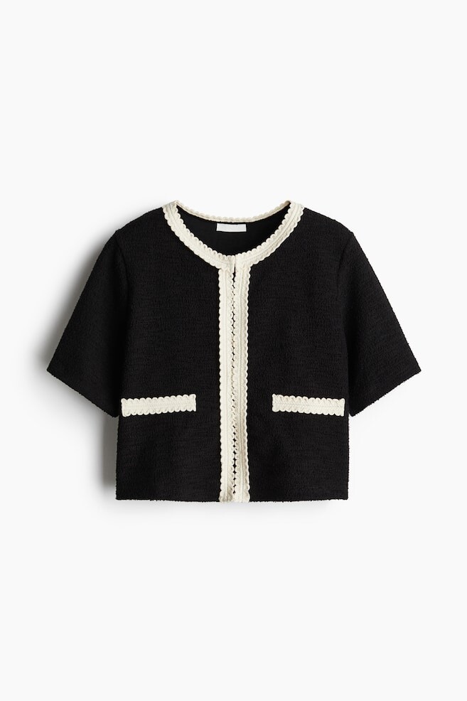 

Короткий кардиган H&M, черный