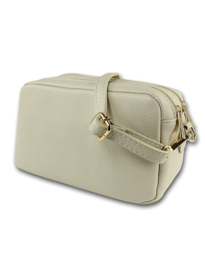 

Кожаная сумка через плечо Toscanto, бежевая, примерно 22 см