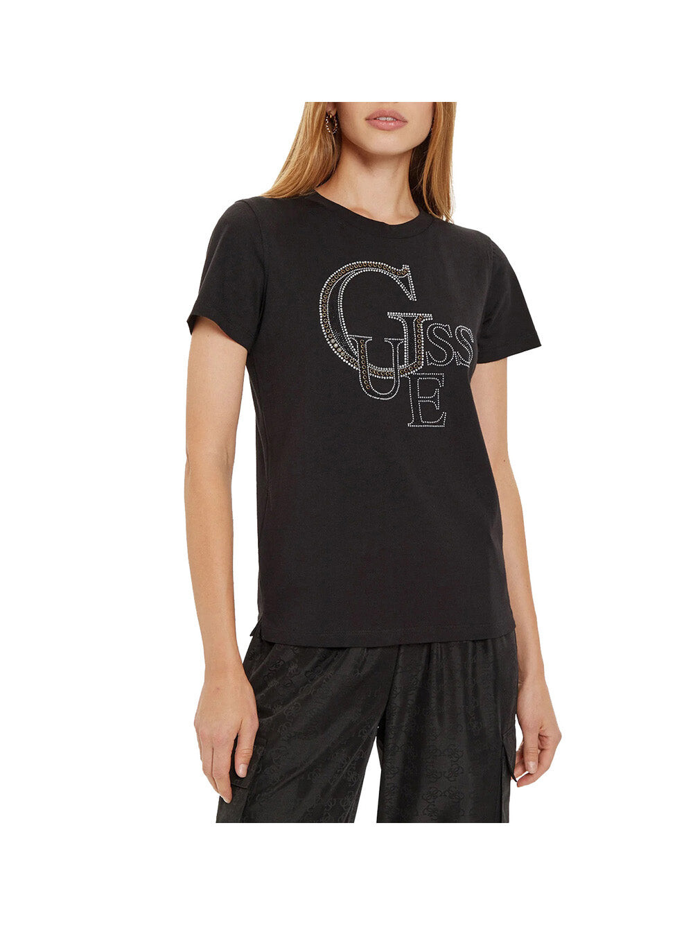 

Черная женская футболка Guess