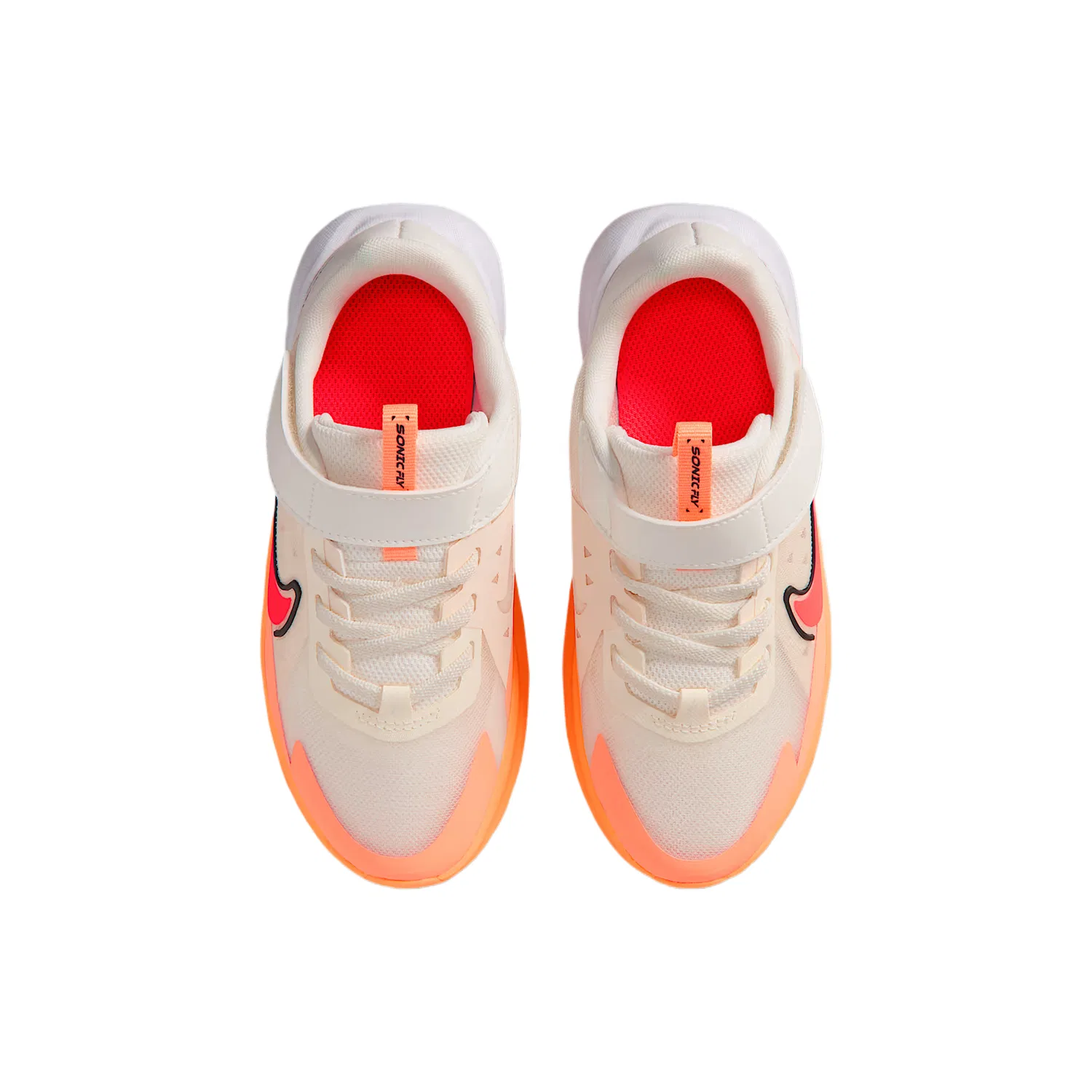 Детские кроссовки SONIC FLY Mesh Breathable Low top для бега, на возраст 3–7 лет Nike, Sail White/Orange Pulse/Anthracite/Fiery Lava — фото 4