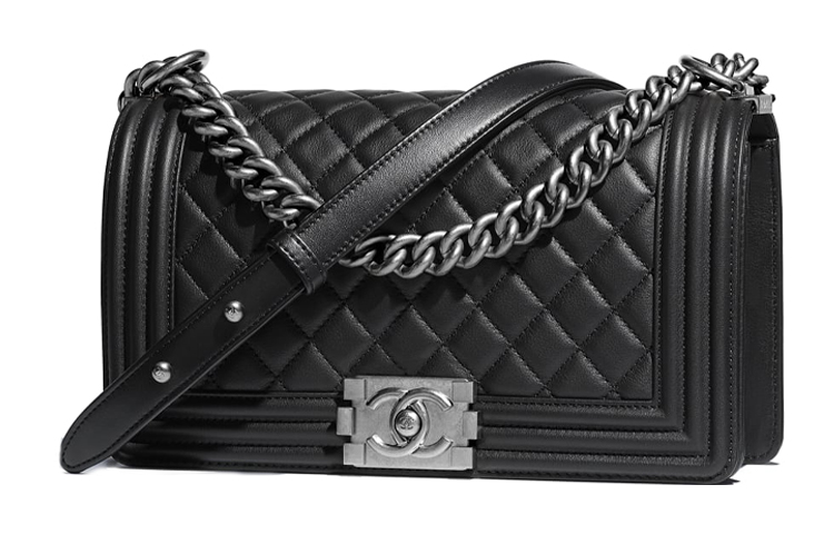 Leboy Кожаная Сумка Через Плечо, Средняя Унисекс Черная CHANEL — фото 3
