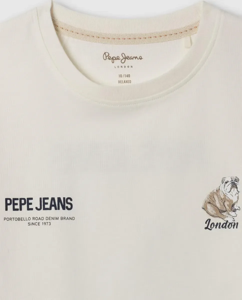 Детская футболка Cutbert Pepe Jeans, кремовый — фото 3