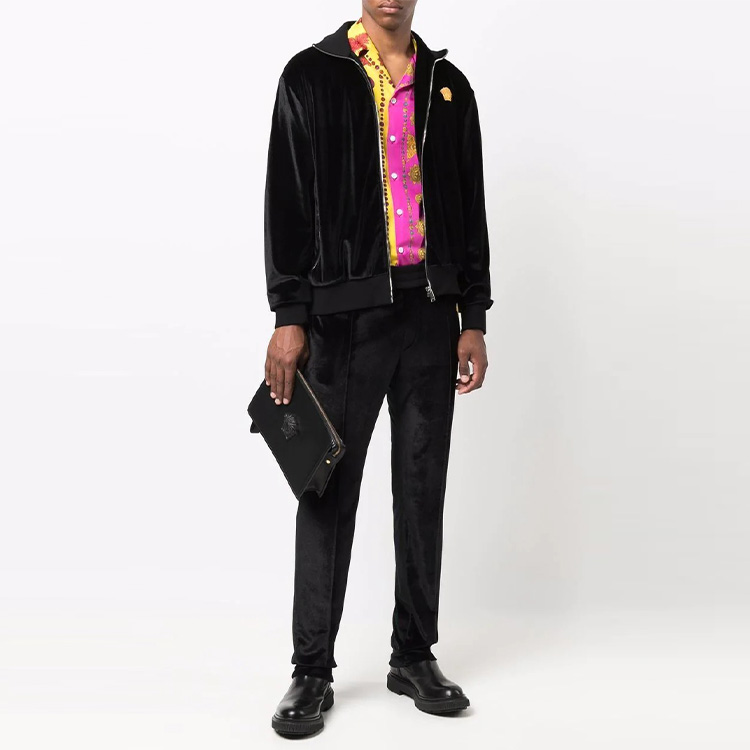 Трикотажные спортивные брюки мужские VERSACE, черный — фото 4