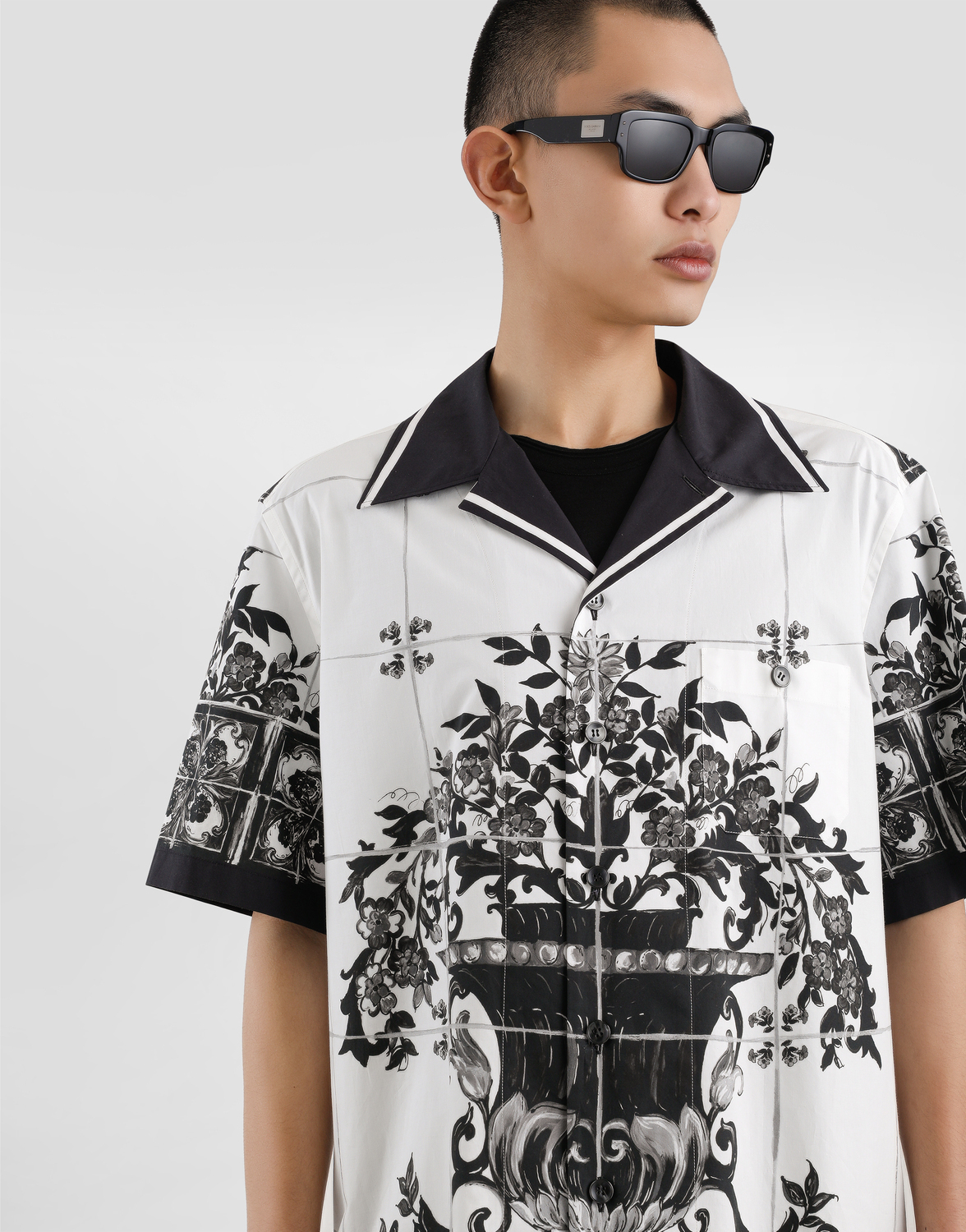Гавайская рубашка из поплина с принтом «майолика» Dolce & Gabbana, мультиколор — фото 4