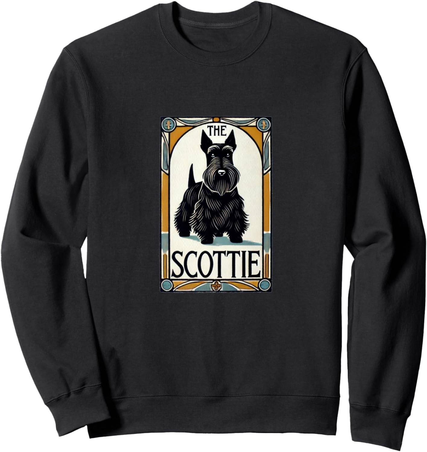 

Толстовка с изображением шотландского терьера и картой Таро Скотти Retro Scottish Arts Snugg, черный