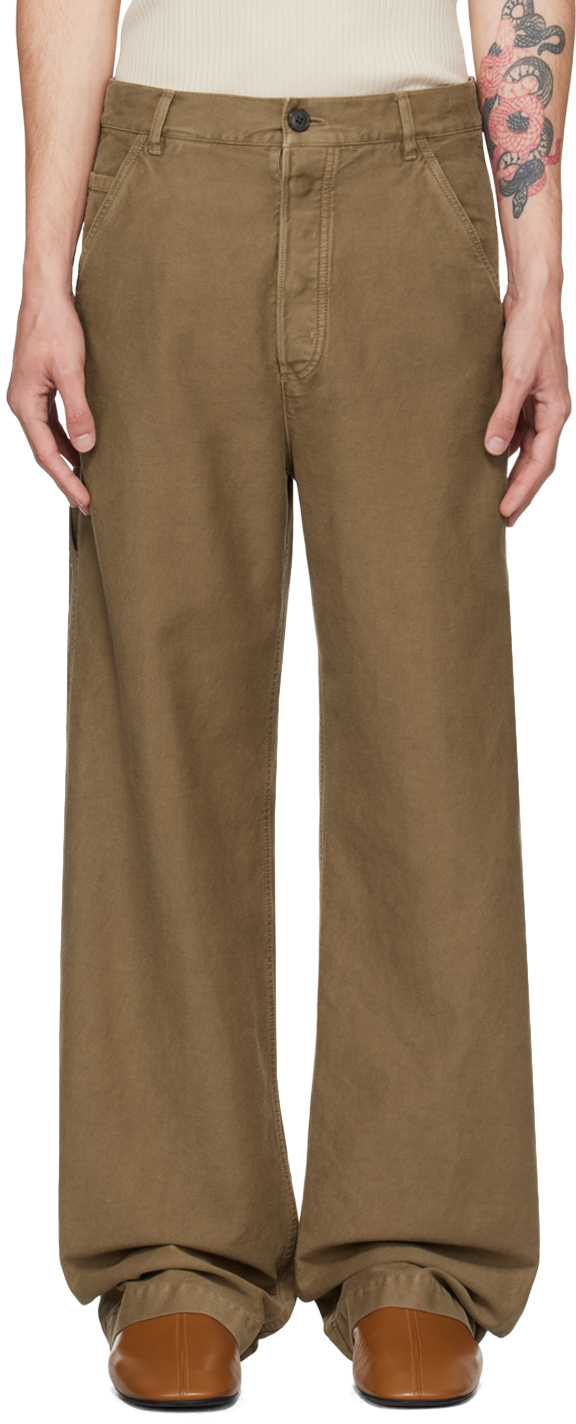 

Коричневые прямые джинсы Dries Van Noten