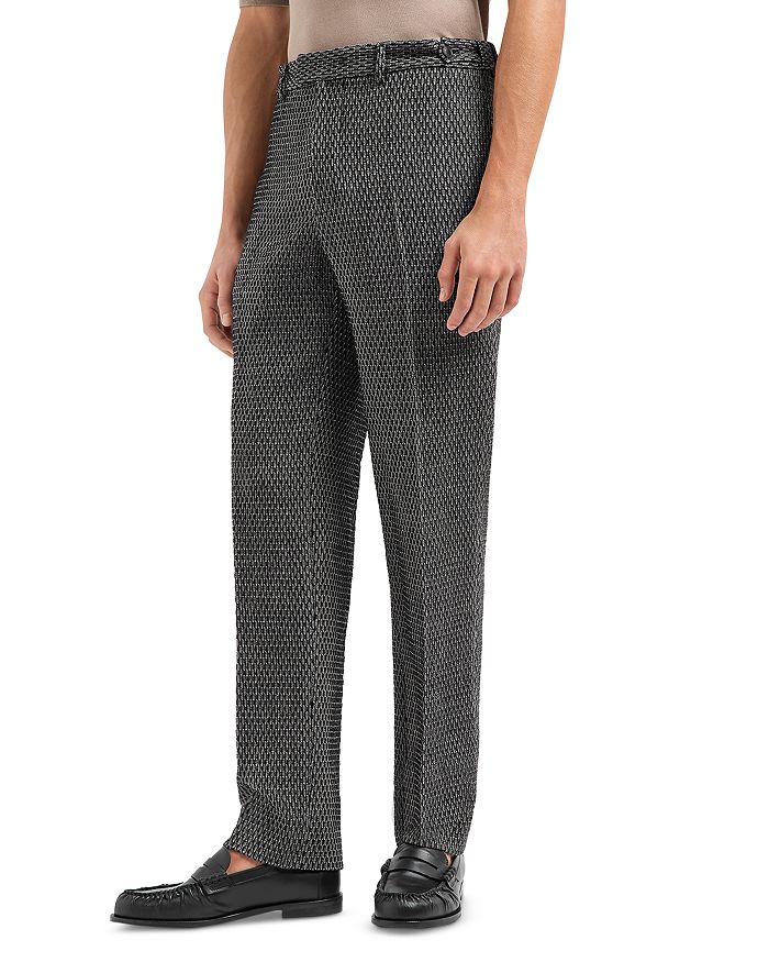 

Текстурированные шерстяные брюки Emporio Armani, черный