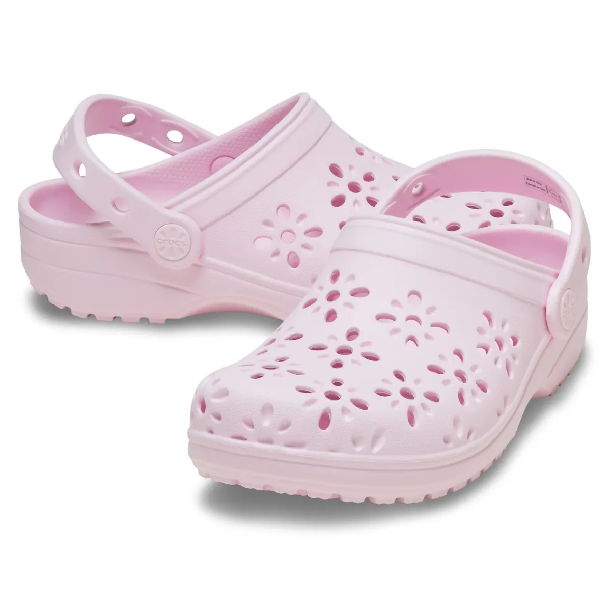 Классические сабо с цветочным вырезом K Crocs Детские сабо, цвет Rosa — фото 2