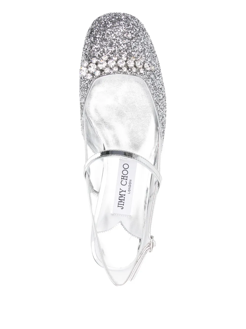 Босоножки Belinda с ремешком на пятке, украшенные блестками JIMMY CHOO, серебяный — фото 4