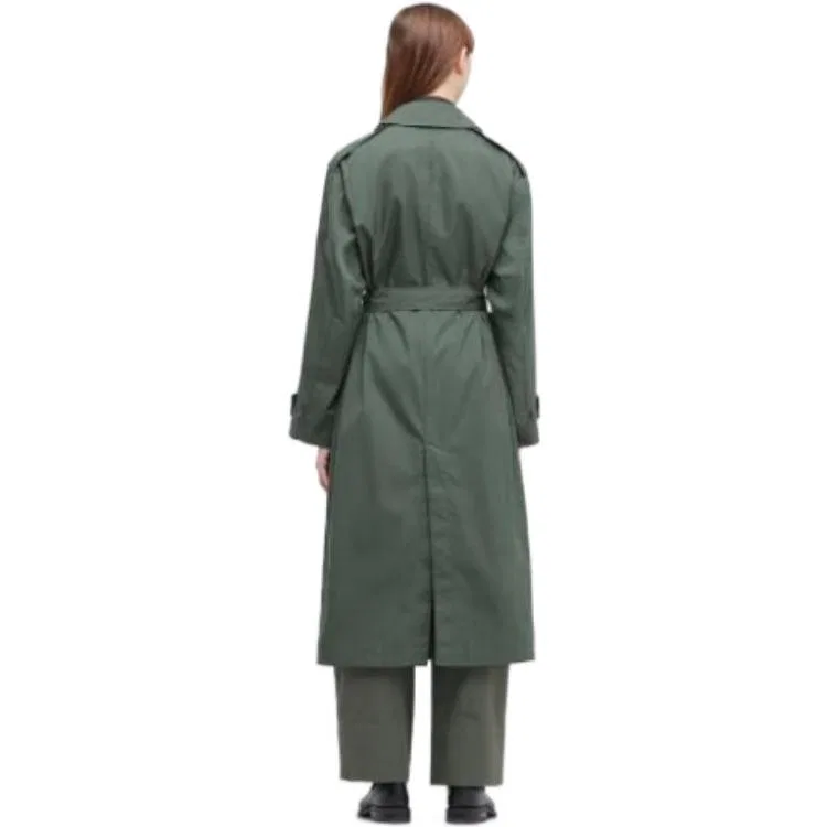 Пальто унисекс темно-зеленое, с лацканом, прямой крой UNIQLO, Dark Green — фото 4