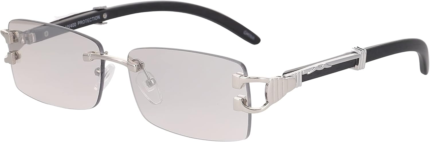 

Безупречные - Мужские модные золотистые стильные очки с прозрачными линзами, прямоугольные, в стиле ретро, ​​без оправы, солнцезащитные очки для женщин FLAWLESS EYEWEAR, Silver Frame Clear Tinted Lens