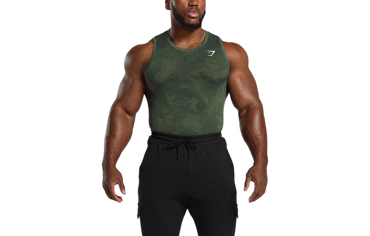 

Футболка-майка мужская зеленая GYMSHARK