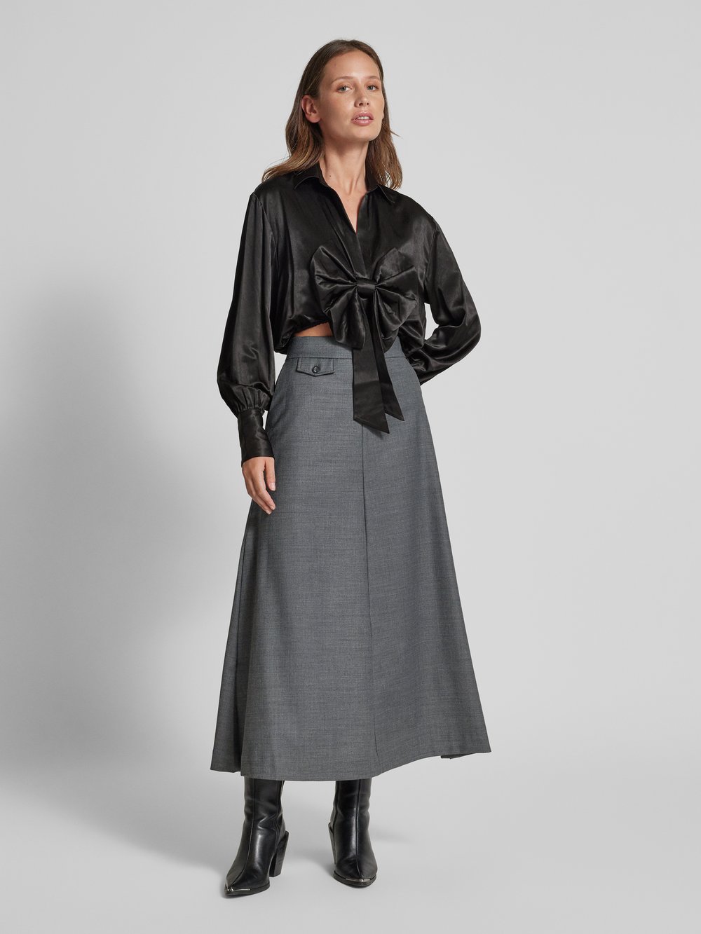 

Блузка прямого кроя с бантом THE KOOPLES, черный