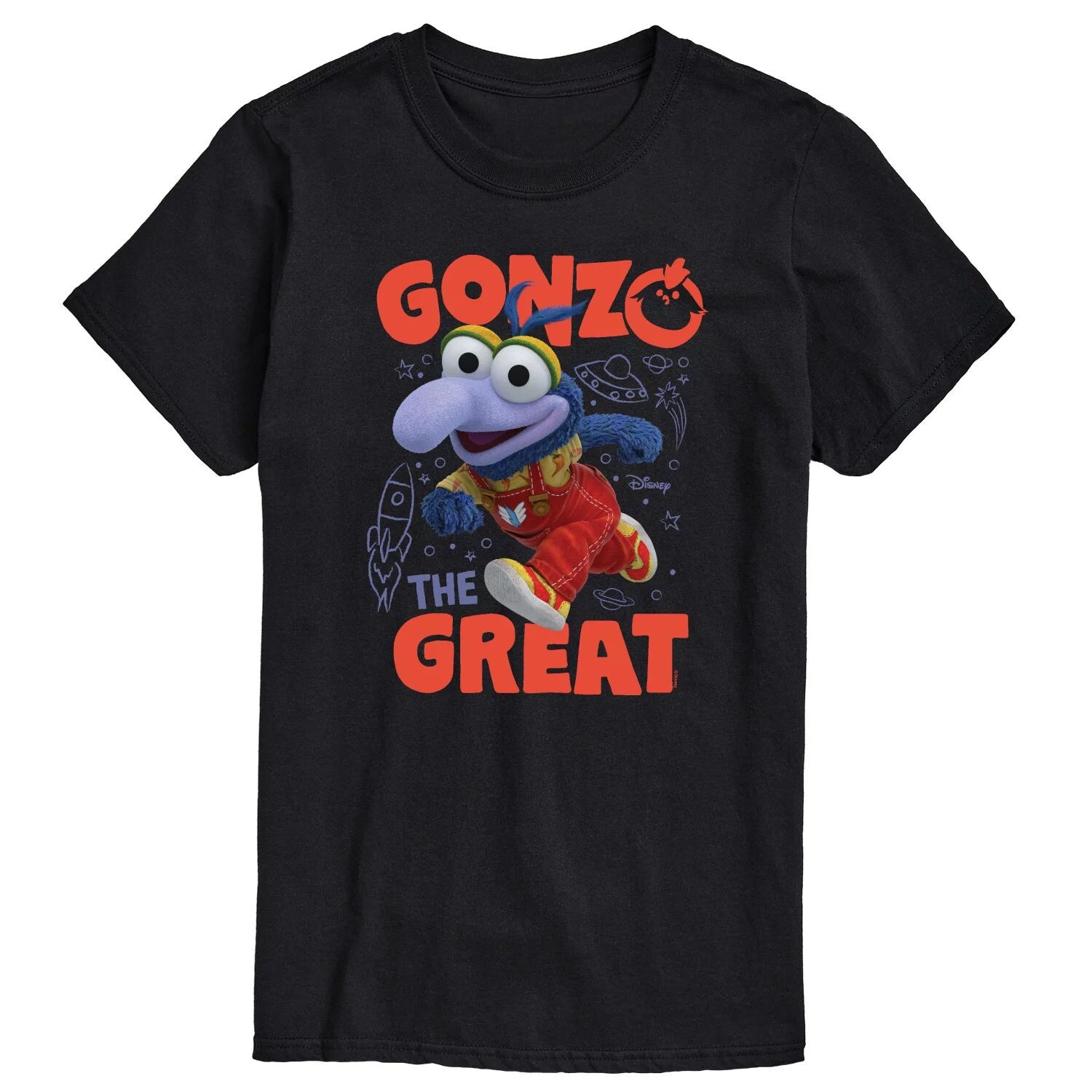 

Футболка's Muppet Babies Big & Tall Gonzo The Great с рисунком Disney, черный