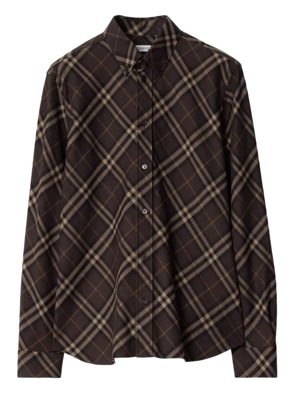 

Клетчатая рубашка свободного кроя BURBERRY, коричневый