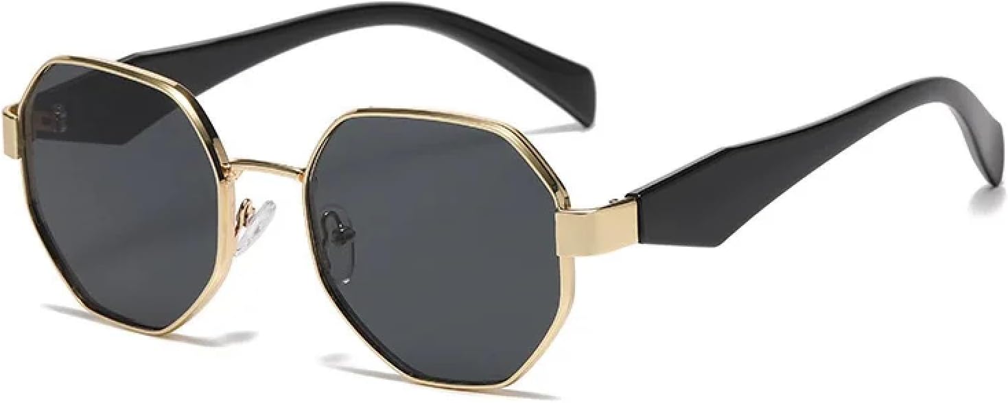 

Солнцезащитные очки с защитой от УФ-излучения UV400 | Металлическая оправа, цветные линзы | Для женщин и мужчин, для занятий спортом на открытом воздухе и вождения DSVIGF, Gold Black