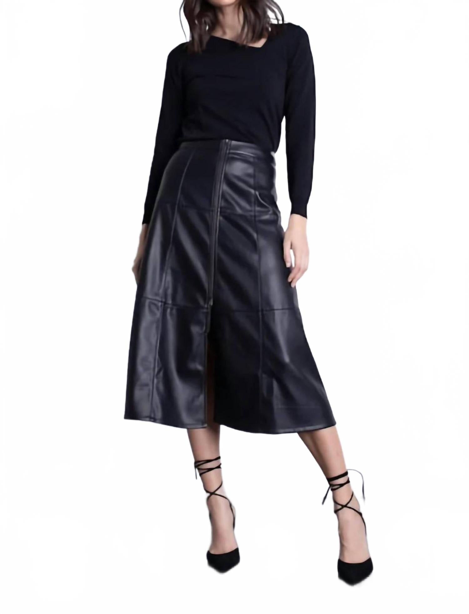 

Виктория Миди-юбка из веганской кожи черная Karina Grimaldi