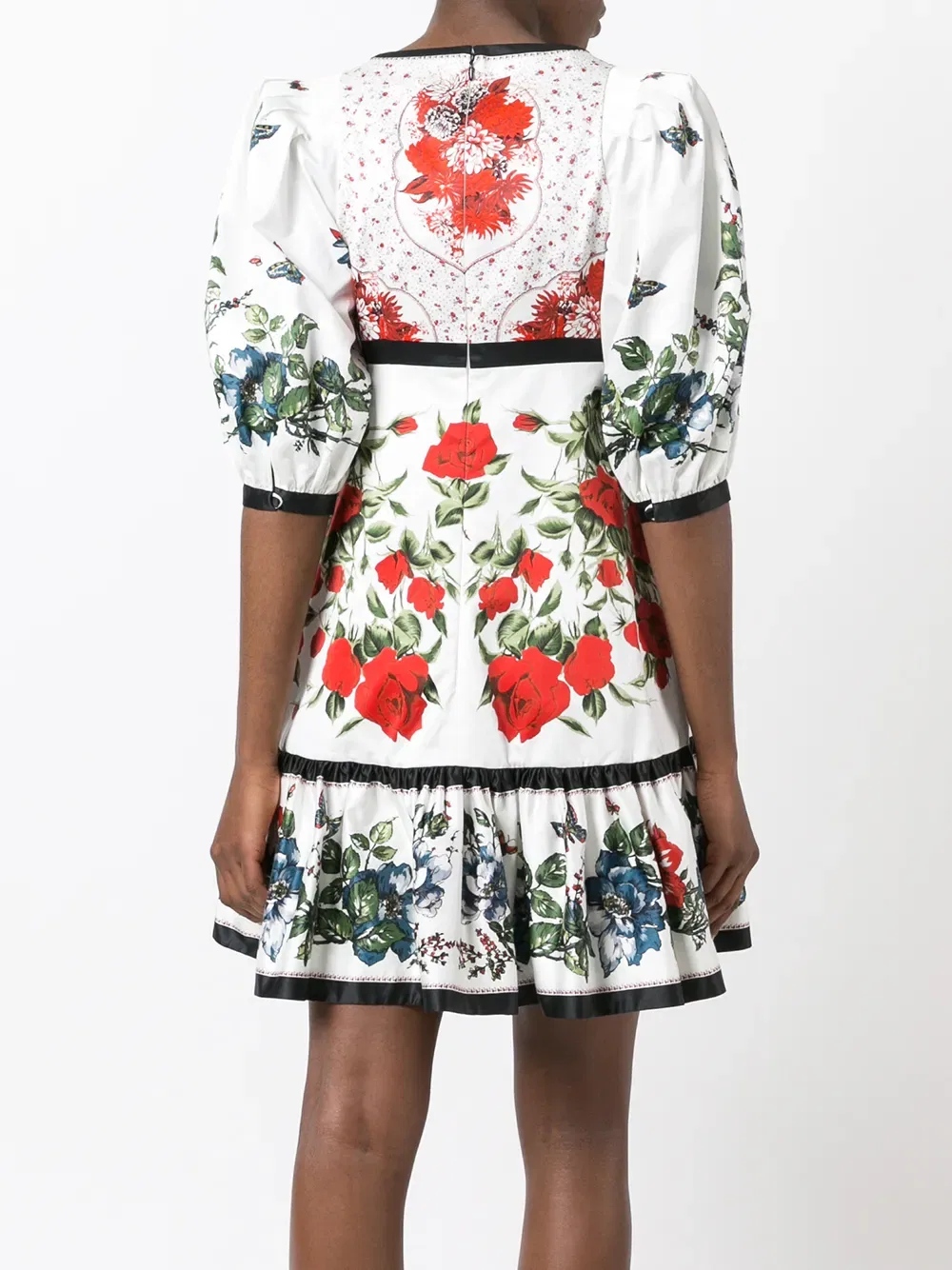 Платье с цветочным принтом и расклешенной юбкой Alexander Mcqueen, белый — фото 4