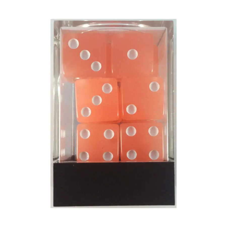 

d6 16 мм, светящийся в темноте персиковый (12), Dice - d6 Glow-in-the-Dark