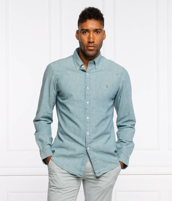 

Рубашка Slim fit Polo Ralph Lauren, синий