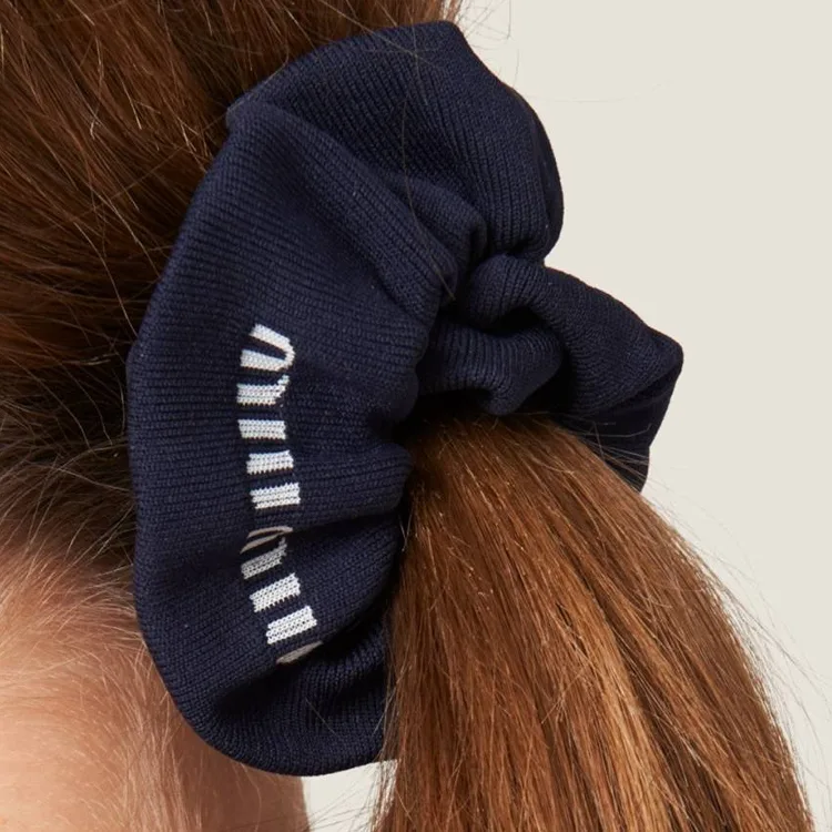 MIU MIU Аксессуар для волос из ткани женский синий — фото 4
