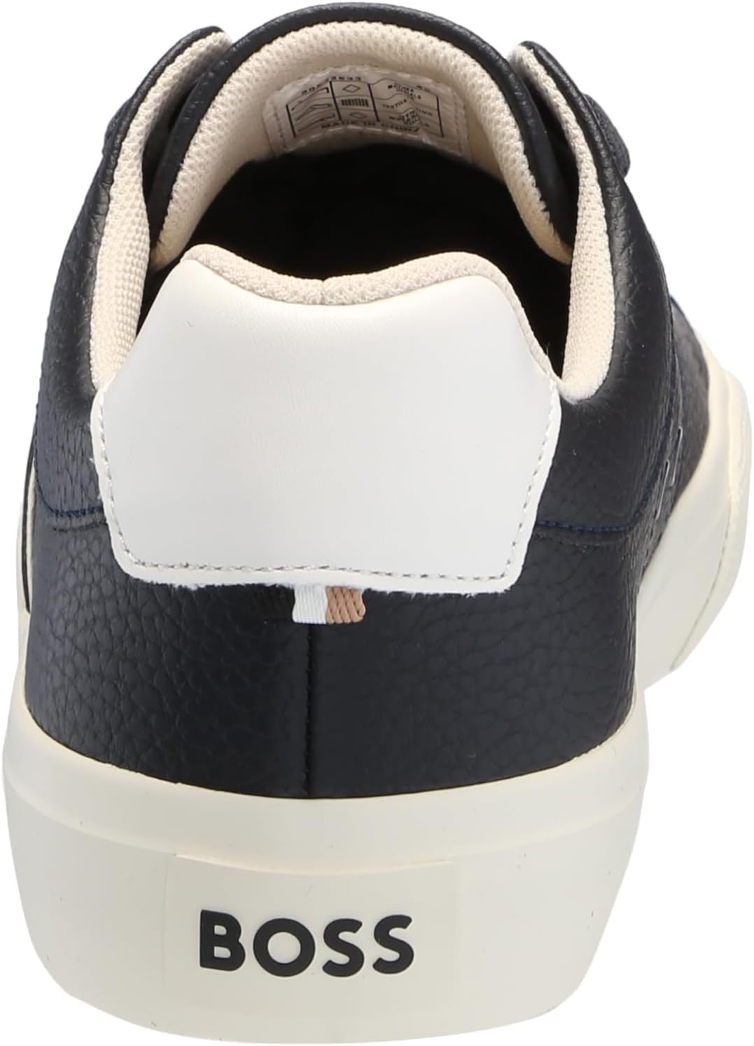 BOSS мужские кожаные кроссовки Aiden Logo Block низкие, Blueberry Blue — фото 3