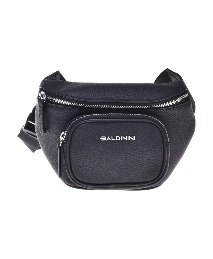 

Поясная сумка из черной зернистой кожи. Baldinini, черный