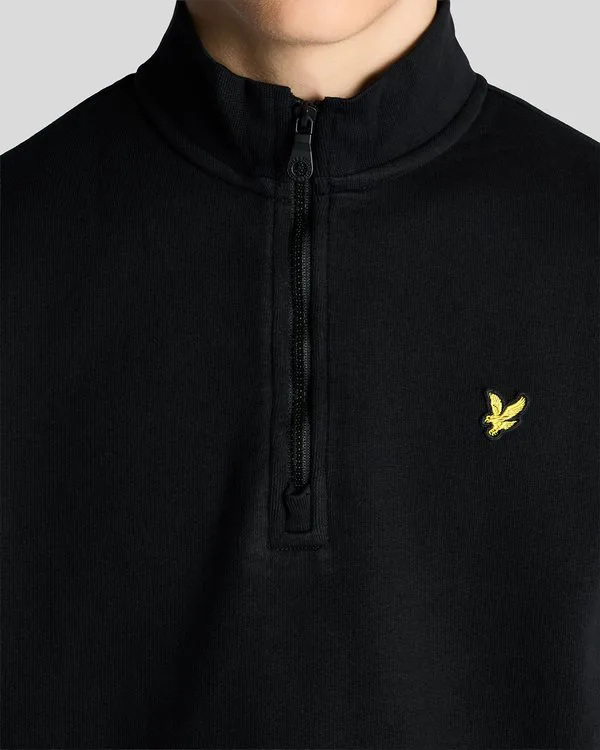 Унисекс толстовка с застежкой-молнией на четверть длины Lyle & Scott, Jet Black — фото 4