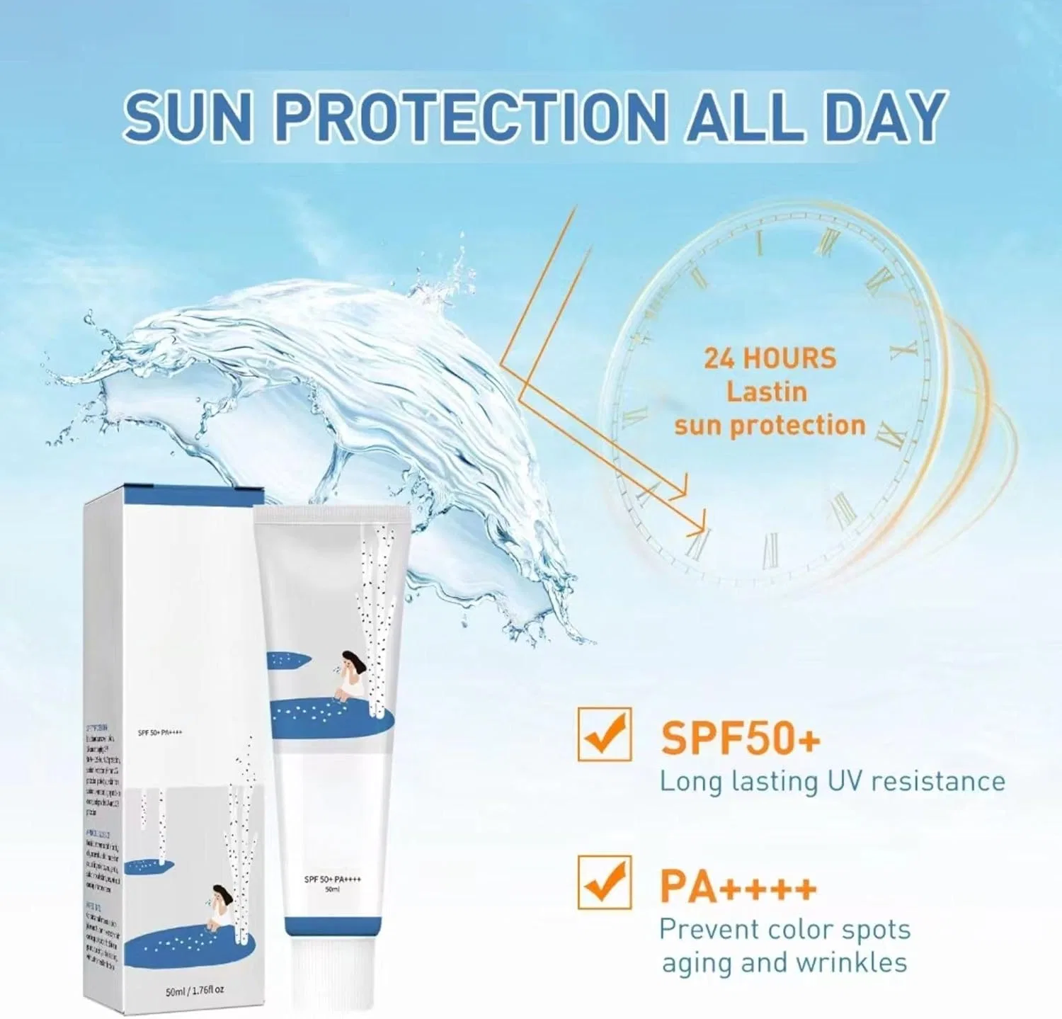 Солнцезащитный крем для лица SPF 50 PA++++ Glamaura 50 мл — фото 3