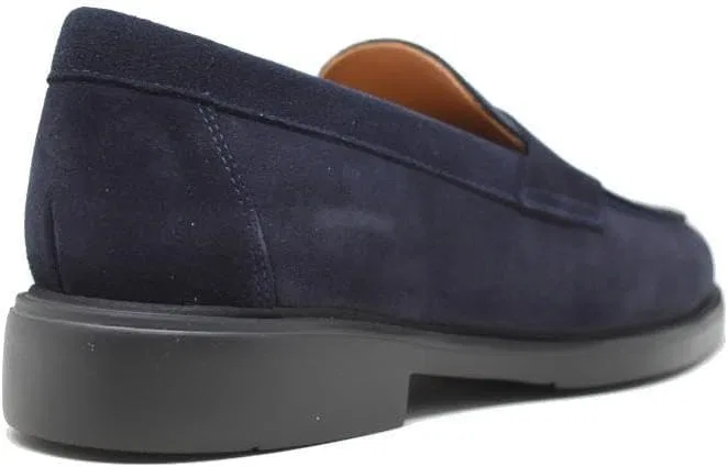 ZAPATONEE Мужские синие мокасины из натуральной кожи — фото 4