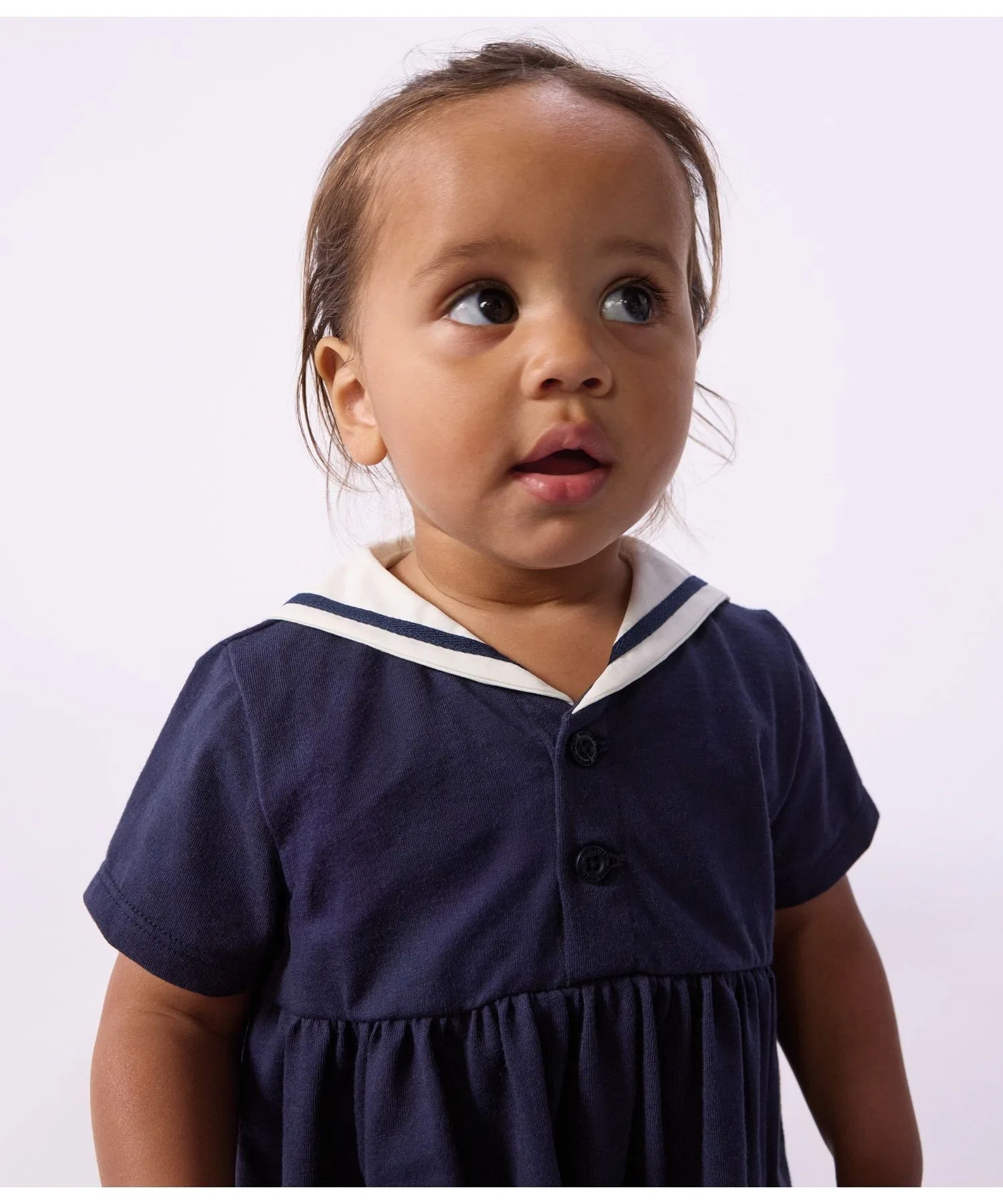 Детское платье-матроска Petit Bateau тёмно-синее — фото 3