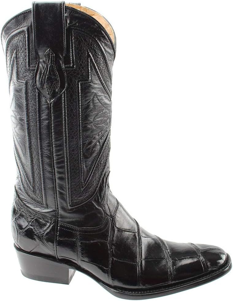 

Мужские ботинки Ferrini Italia Stallion с узким квадратным носком из кожи американского аллигатора, средние по голени - коричневые, черный