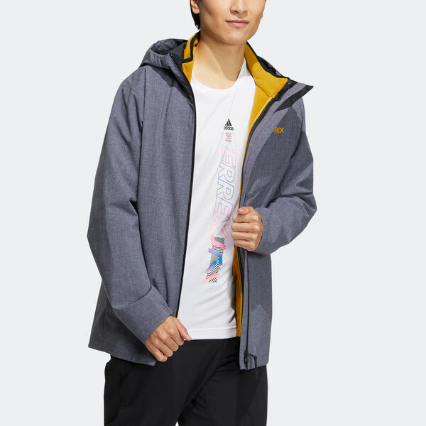 Куртка adidas Reversible Zipper Sports Hooded Jacket Gray, серый — фото 3