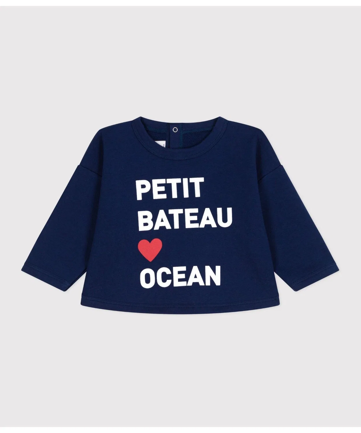 Свитшот с принтом Petit Bateau, органический хлопок, тёмно-синий
