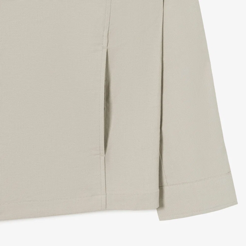 Мужская куртка-рубашка из смесовой пряжи бежевая от Lacoste — фото 4