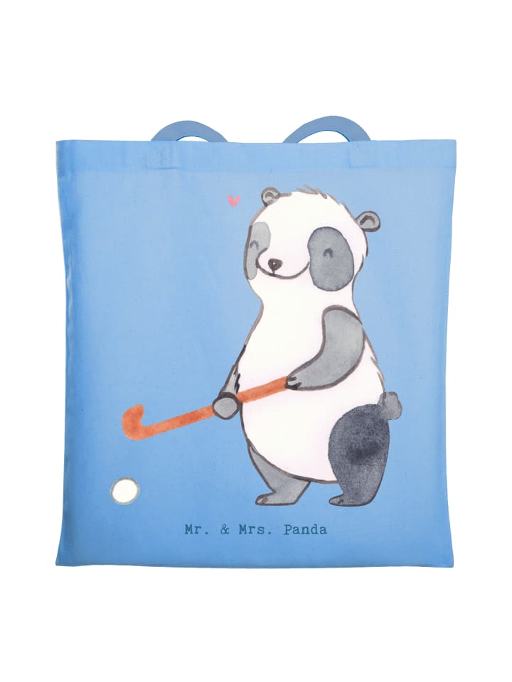 

Сумка Mr. & Mrs. Panda Tragetasche Panda Hockey spielen ohne Spruch, небесно-синий