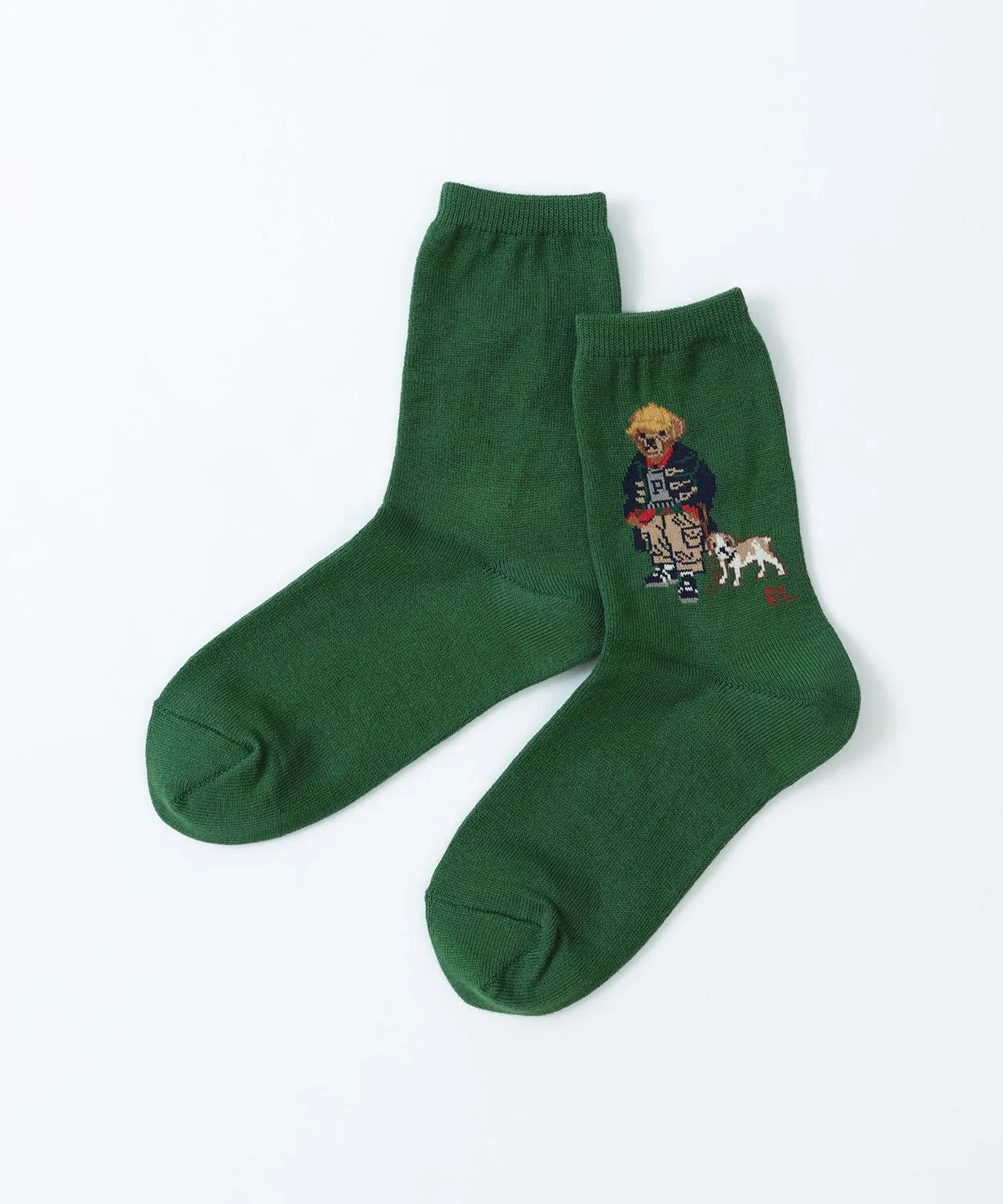 Носки детские с принтом Polo Bear, хлопок, оливковый