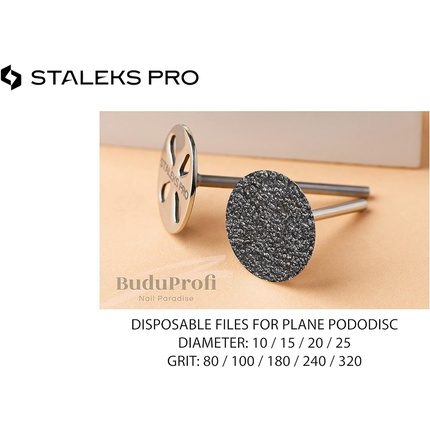 Педикюрная пилка STALEKS Pododisc 25 мм, зернистость 180, нержавеющая сталь, с 5 сменными насадками Staleks Pro — фото 3