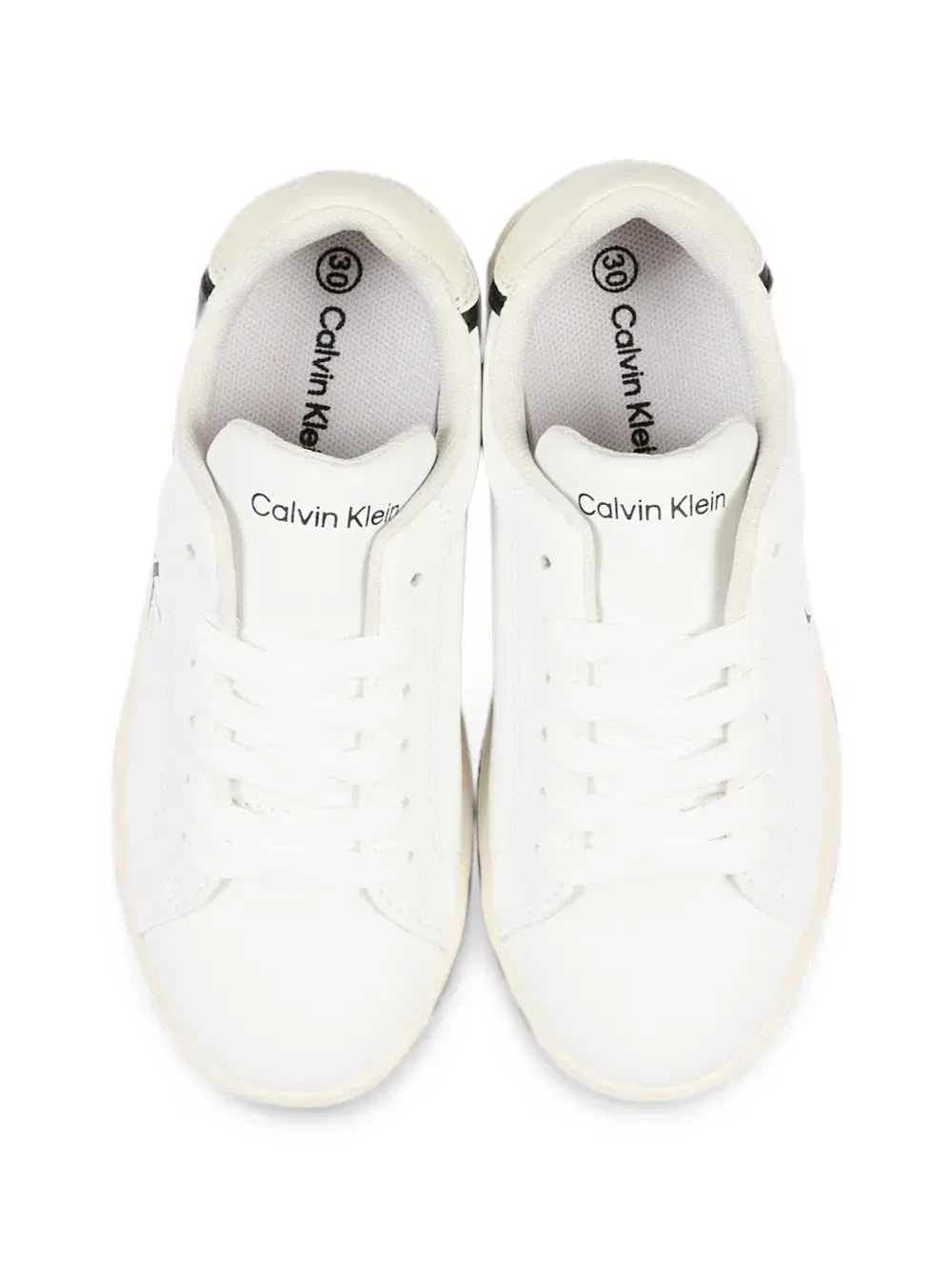 Кроссовки из кожи с логотипом Calvin Klein Kids, белый — фото 4