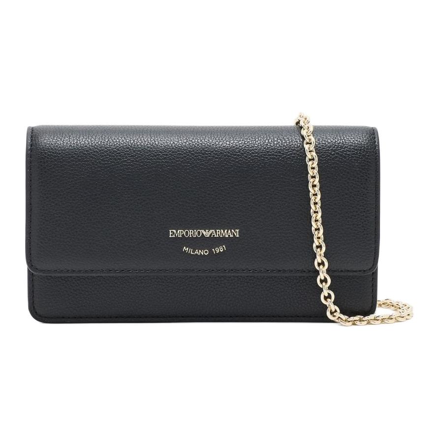 

EMPORIO ARMANI Миниатюрная женская сумка-кроссбод из коровьей кожи черная