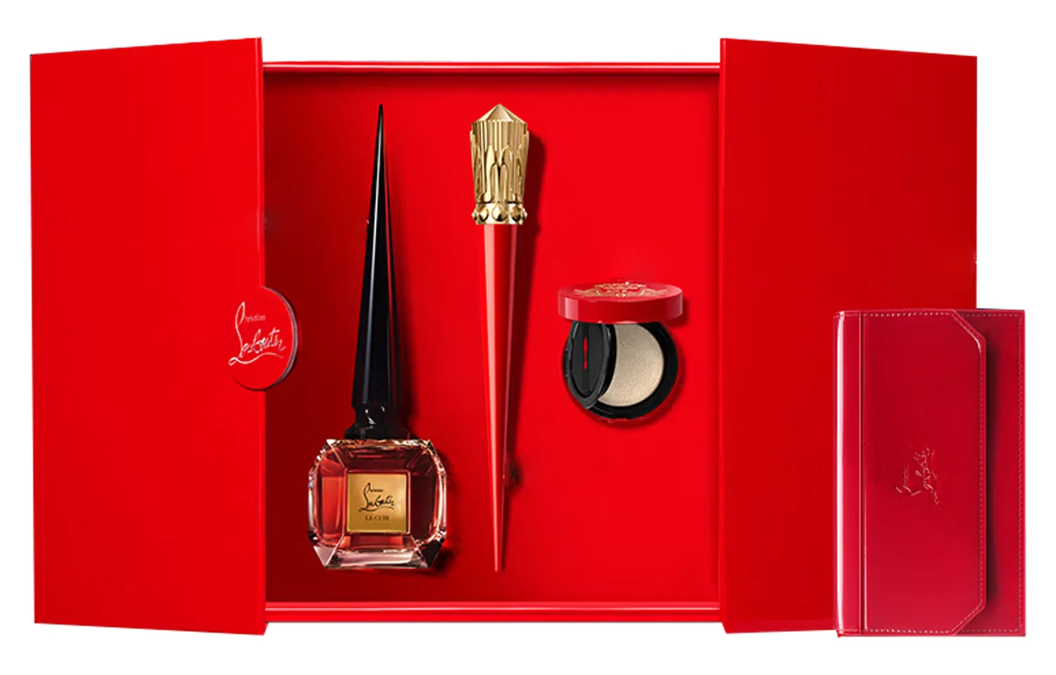 Christian Louboutin CL Christmas Limited High Heeled Red Box Perfume Sets Eau De Parfum EDP Leather Osmanthus 5g+80ml+2g+Clutch